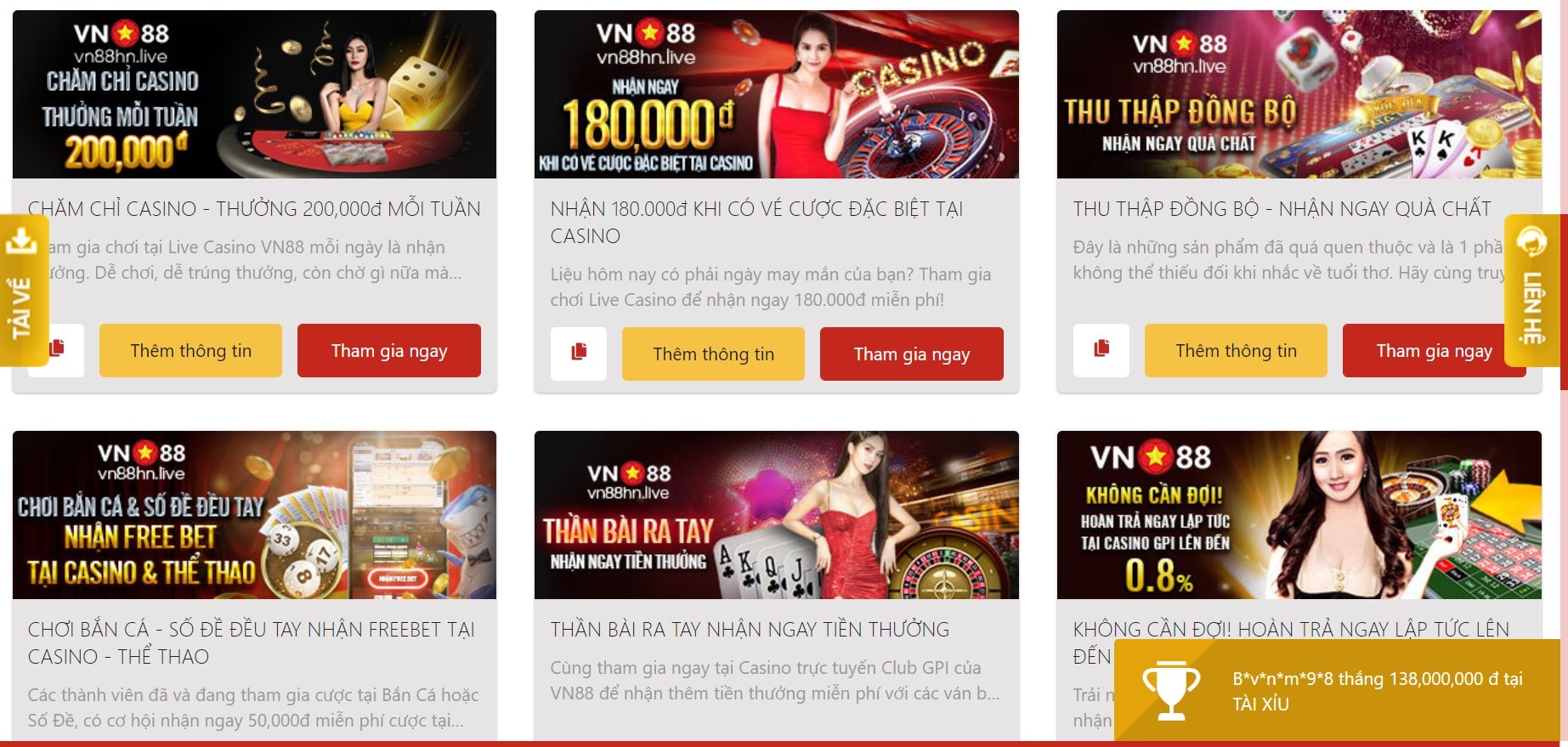 Casino VN88 và những khuyến mãi hot